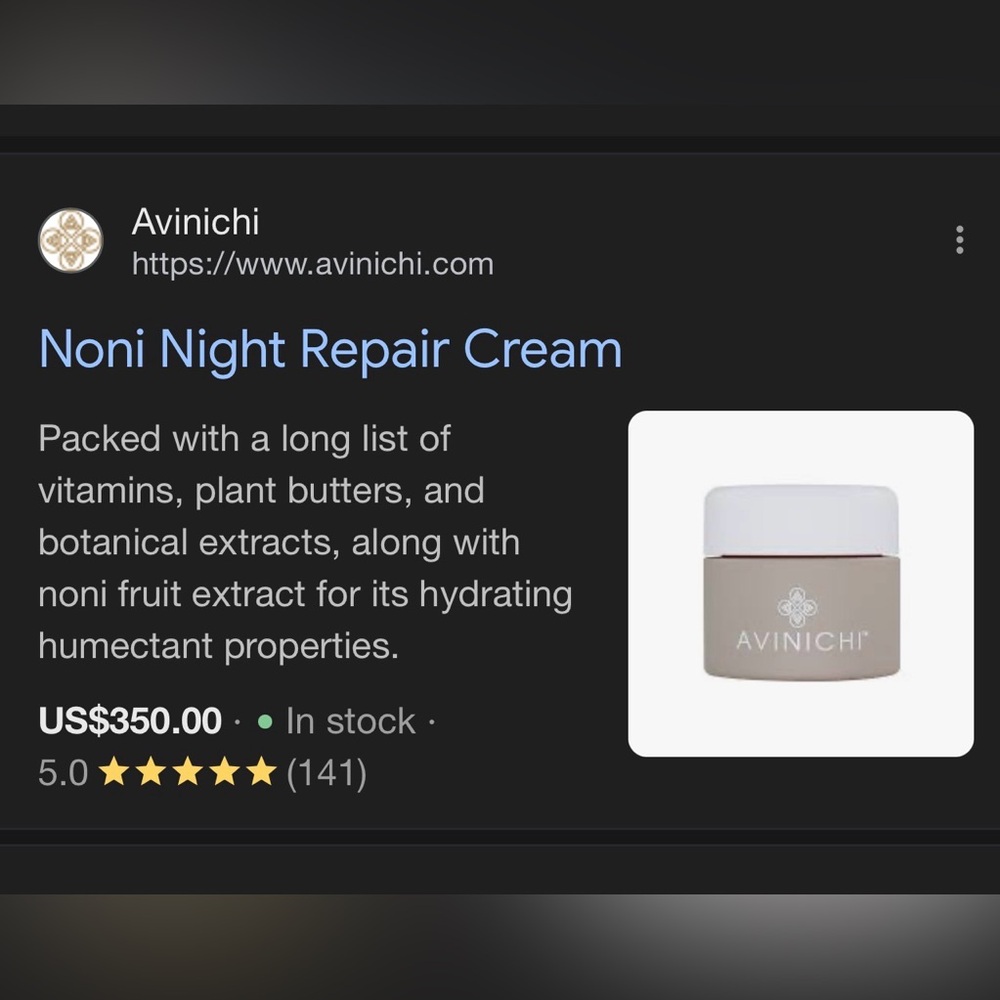 AVINICHI Noni Night Repair Cream -